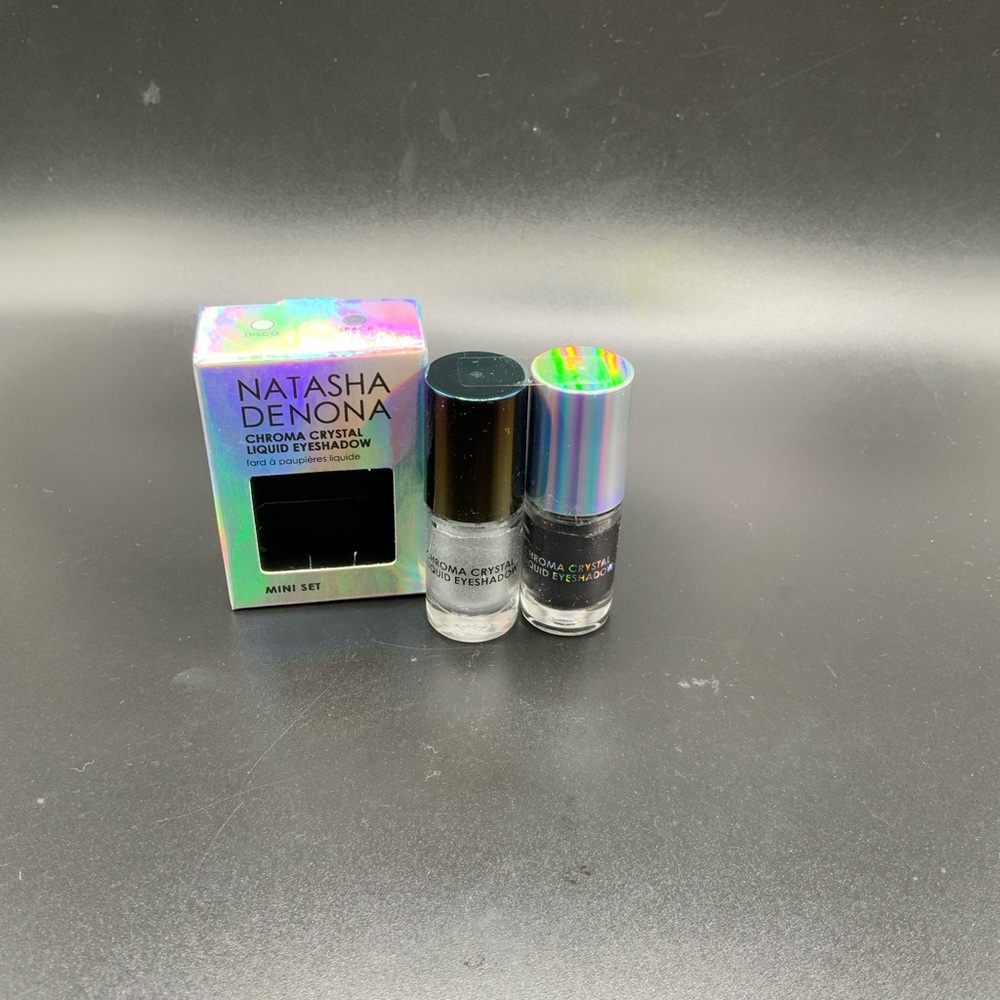 Natasha Denona Chroma Crystal Eyeshadow Duo - Black & Silver